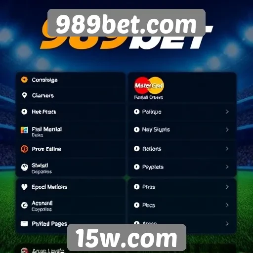Métodos de pagamento disponíveis na plataforma 989bet